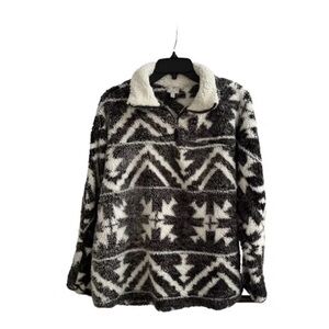 Cozy Black and White Fleece Jacket
